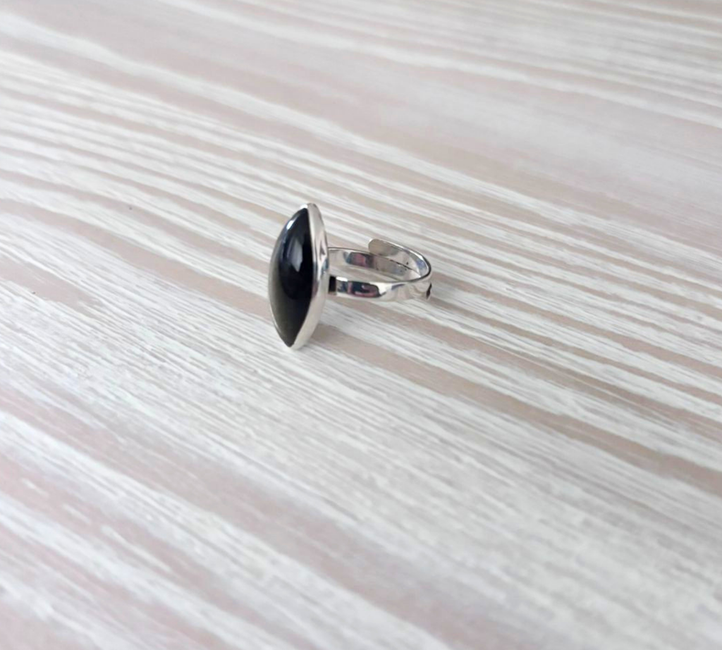 Anillo Obsidiana Dorada