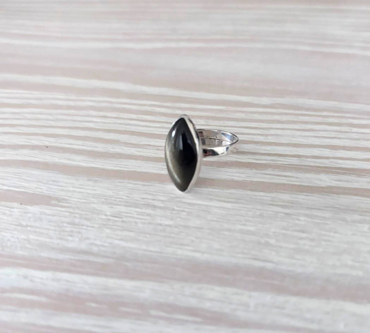 Anillo Obsidiana Dorada