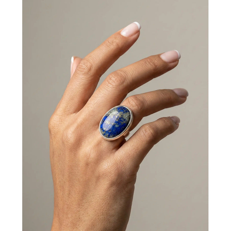 Anillo Oval de Lapislázuli