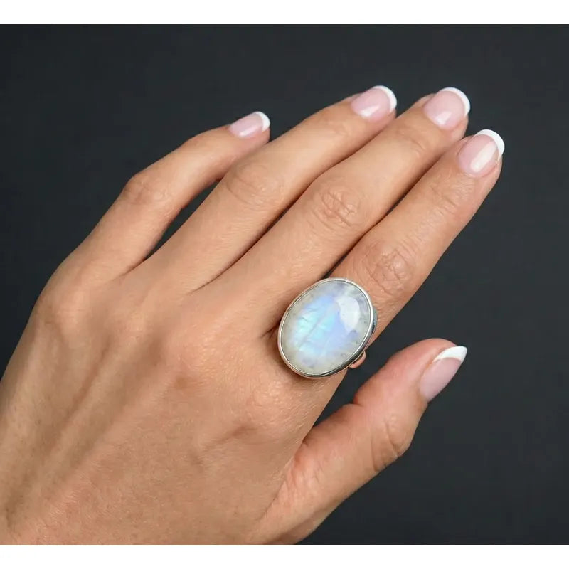 Anillo Oval Piedra Luna