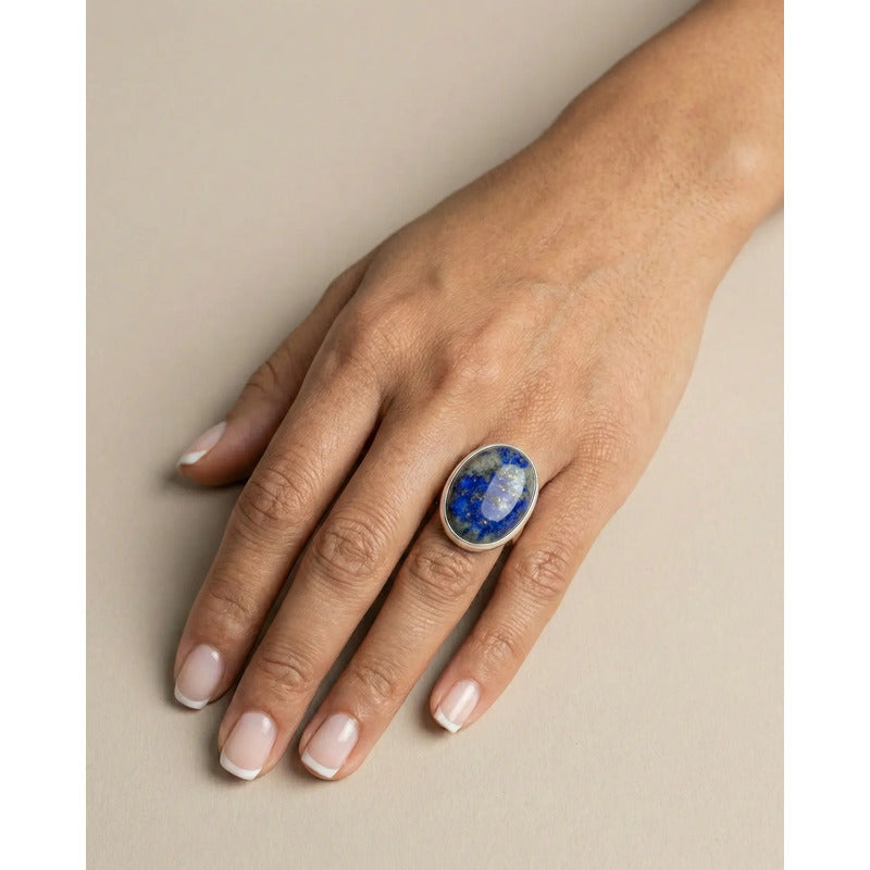 Anillo Oval de Lapislázuli