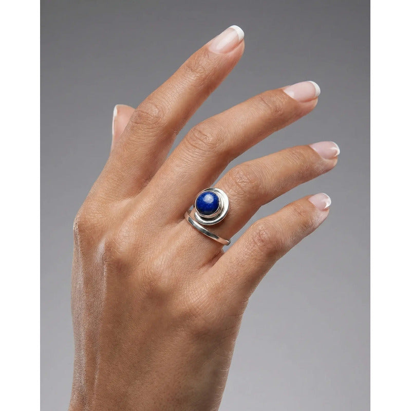 Anillo Espiral de Lapislázuli