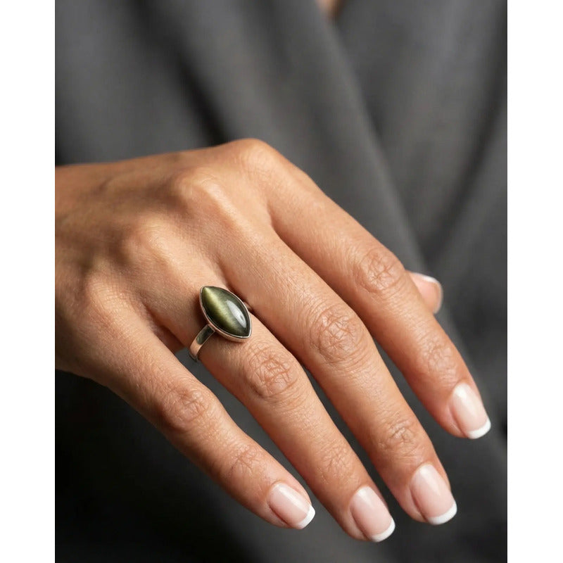 Anillo Obsidiana Dorada