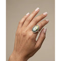 Anillo Oval de Labradorita