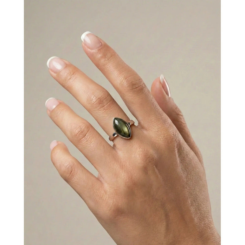 Anillo Obsidiana Dorada