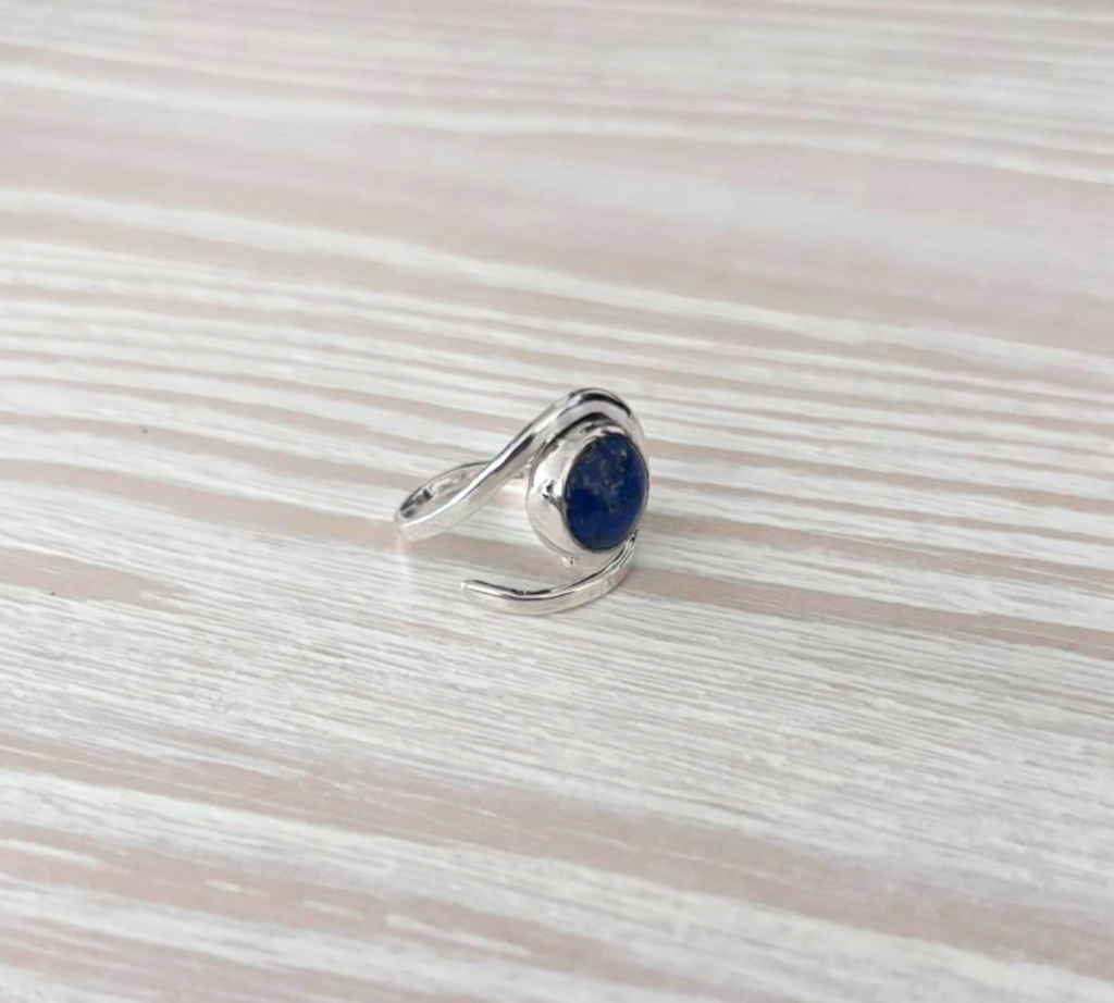 Anillo Espiral de Lapislázuli